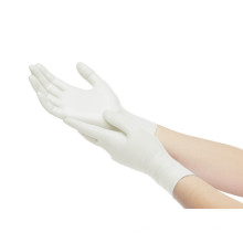 Белая нитриловая перчатка без пудры